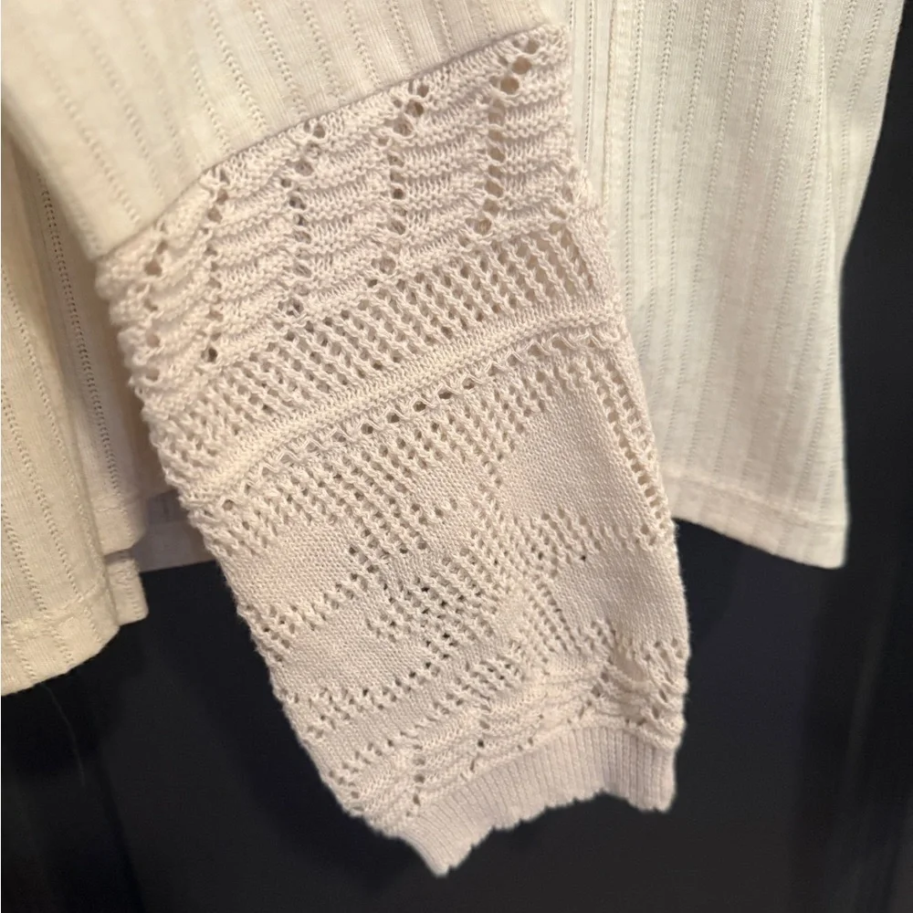 Free People Colette Long Sleeve Top | Medium | Sand | NWT